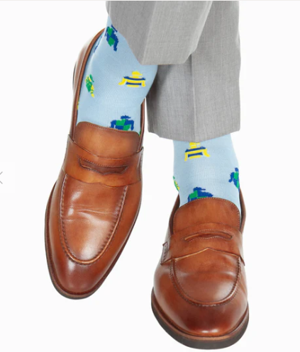 Skyblue Jockey Silks Socks