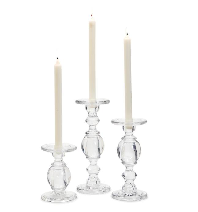 Glass Pedestal Candleholders