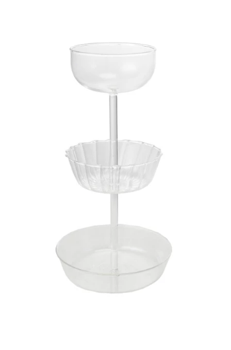 Glass 3-Tier Tray