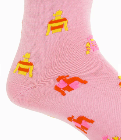 Rose/Lemon Silk Socks