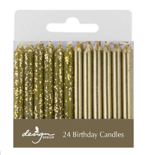 Metallic Gold BDay Candles