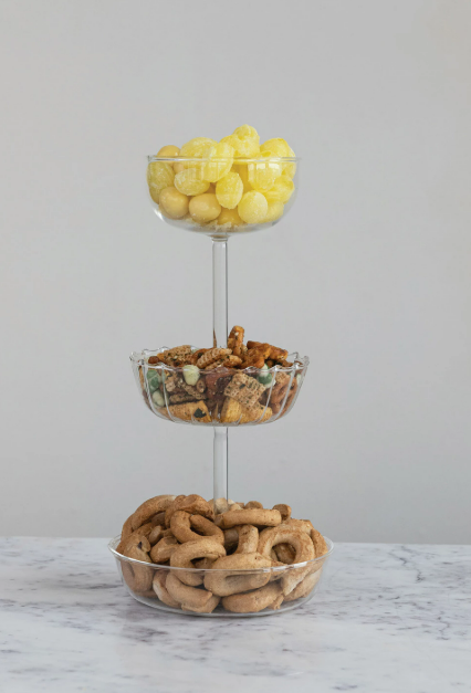 Glass 3-Tier Tray