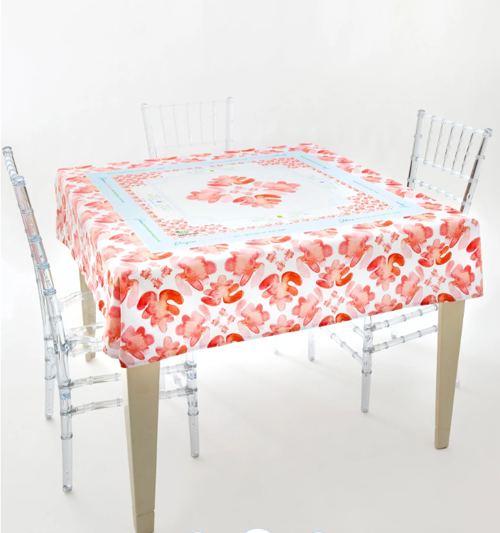 Pop of Poppy Mahjong Tablecloth