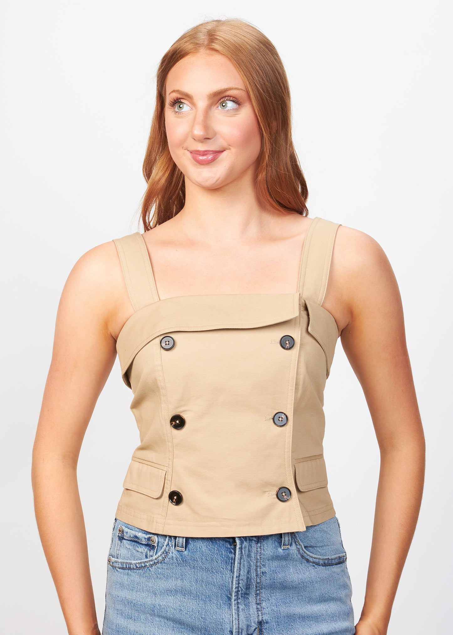 Khaki Crop Top