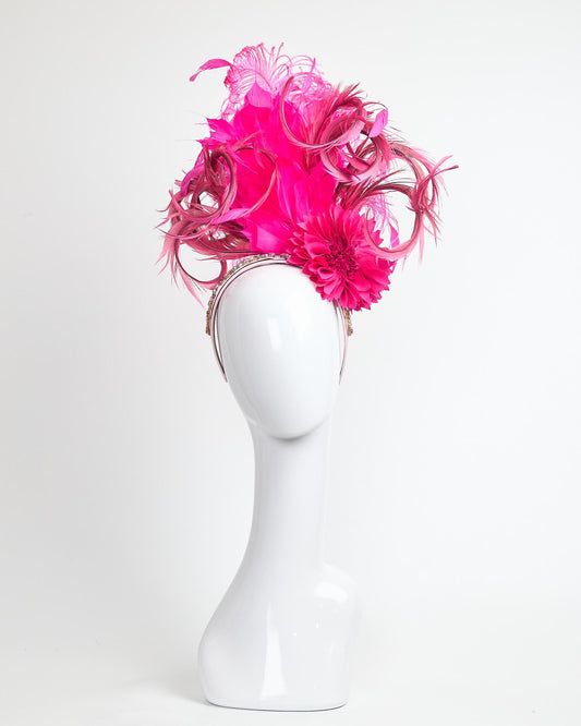 C Beaded Fuchsia & Pearl 1041