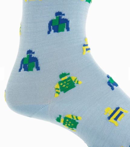 Skyblue Jockey Silks Socks