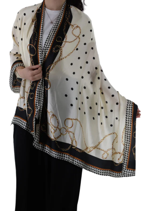 Polka Dot and Chain Scarf