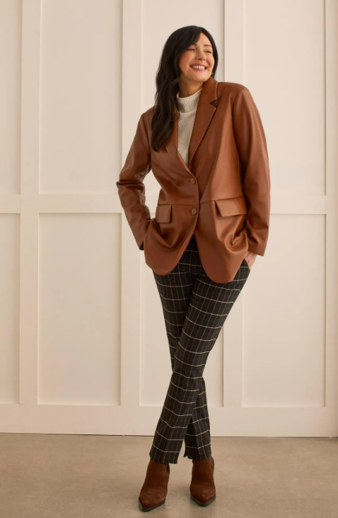 Maggie Leather Blazer