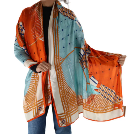 Orange Polka Dot Scarf