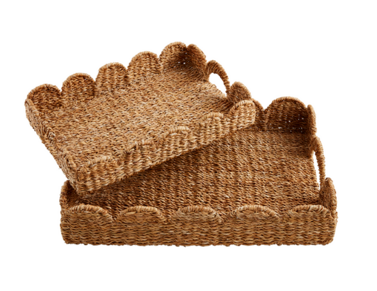 Scallop Woven Trays