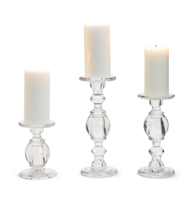 Glass Pedestal Candleholders
