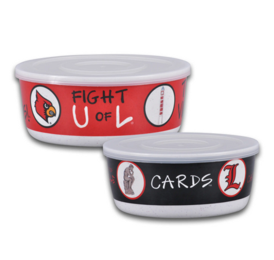 U of L Set of 2 Bowls w/ Lid