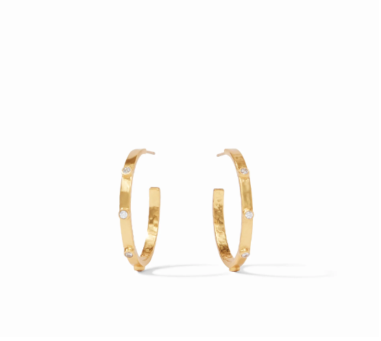 Crescent Stone Hoop