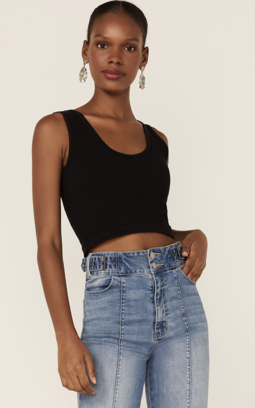 Black Ribbed Top