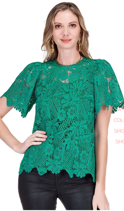 Green Lace Top