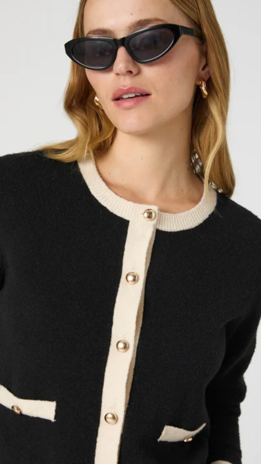 French Connection Vhari Contrast Cardigan