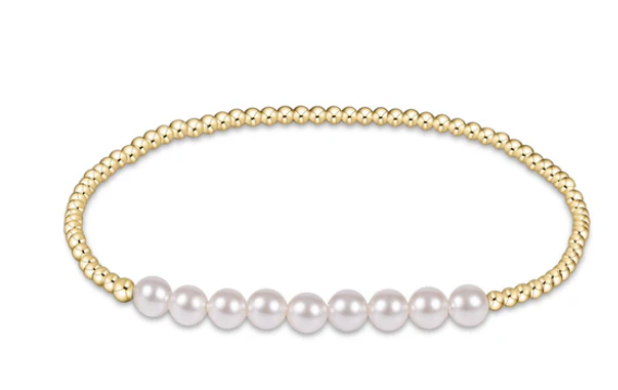 Enewton Classic Gold Beaded Bliss 2.5mm Bead Bracelet - 5mm Pearl