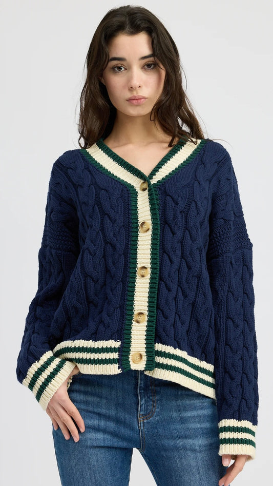 En Saison Spencer Cable Knit Cardigan