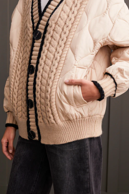 Tribal Collegiate Sweater Puff Jacket