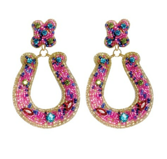 Multicolored Horseshoe Earrings