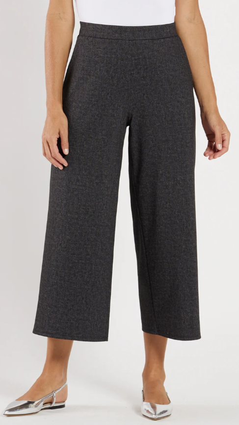 Jude Connally Lolly Black Denim, Wide Leg Cropped Pant