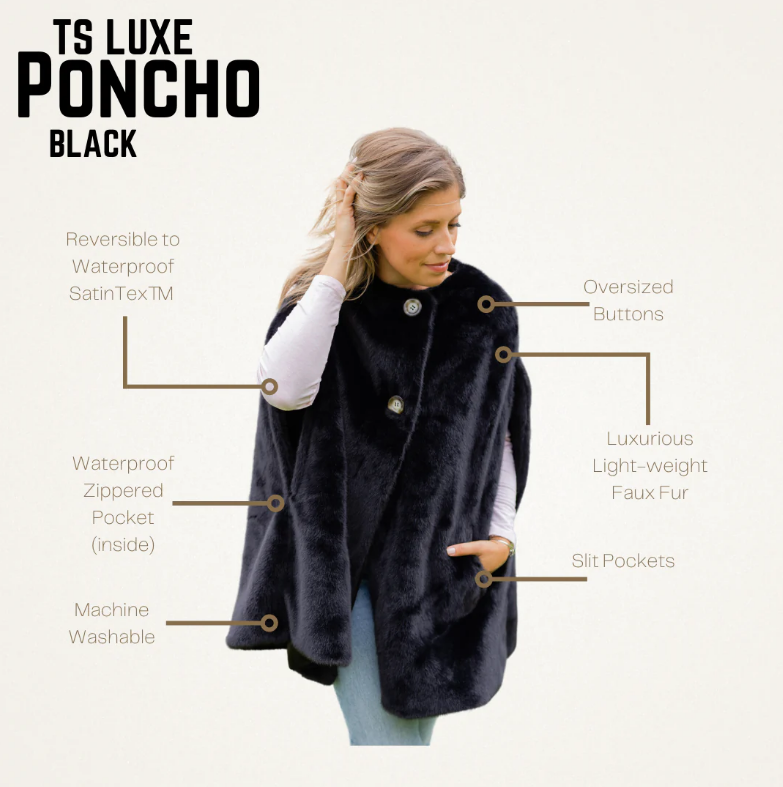 Pretty Rugged TS Luxe Black Poncho