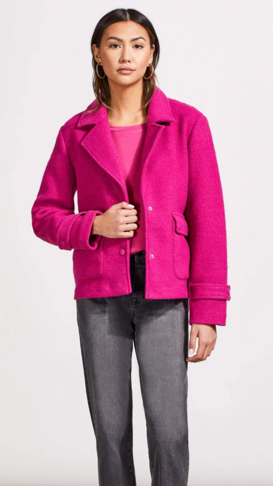 Tribal Magenta Wool Peacoat