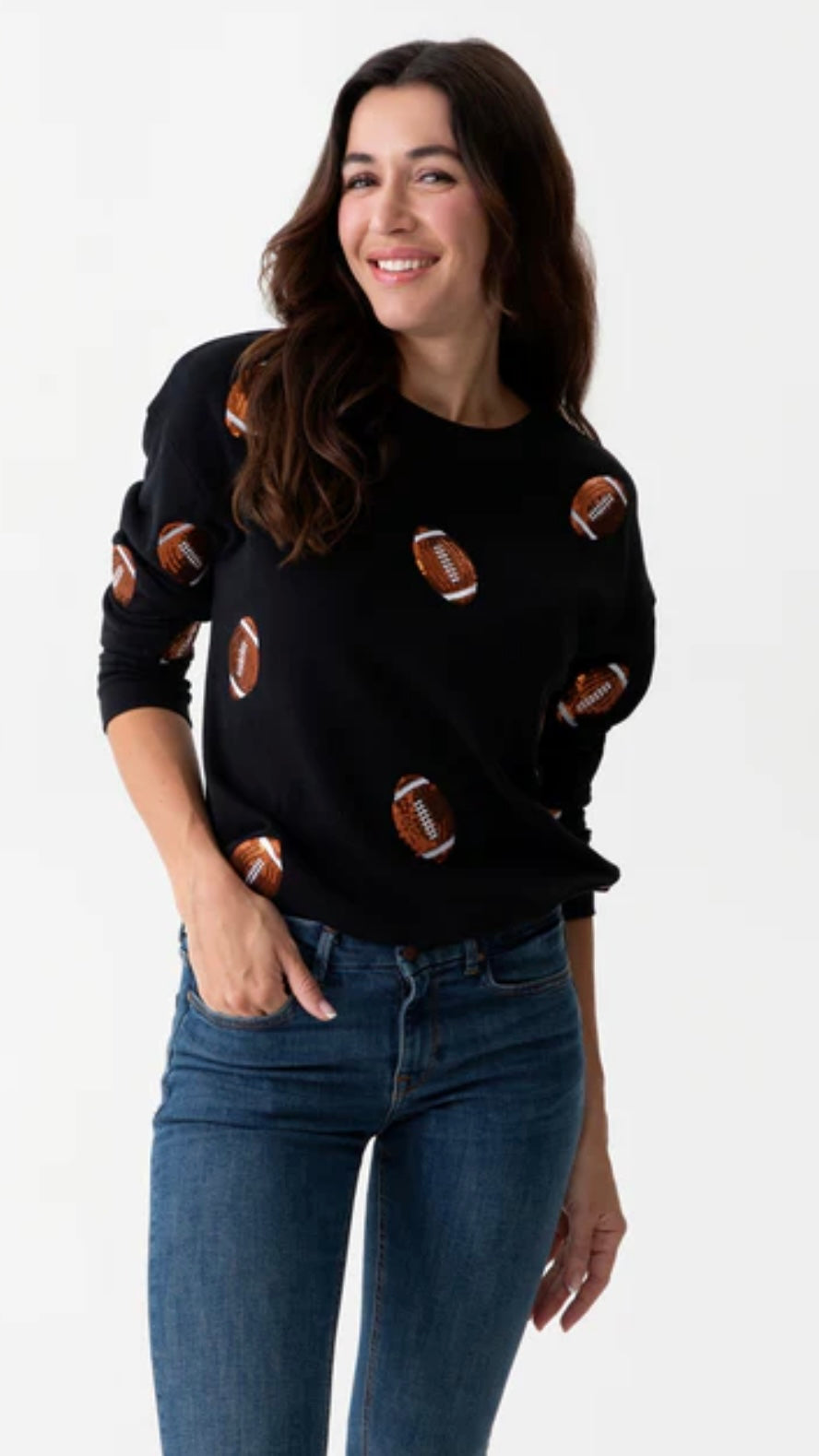 Sequin Football Sweatshirt