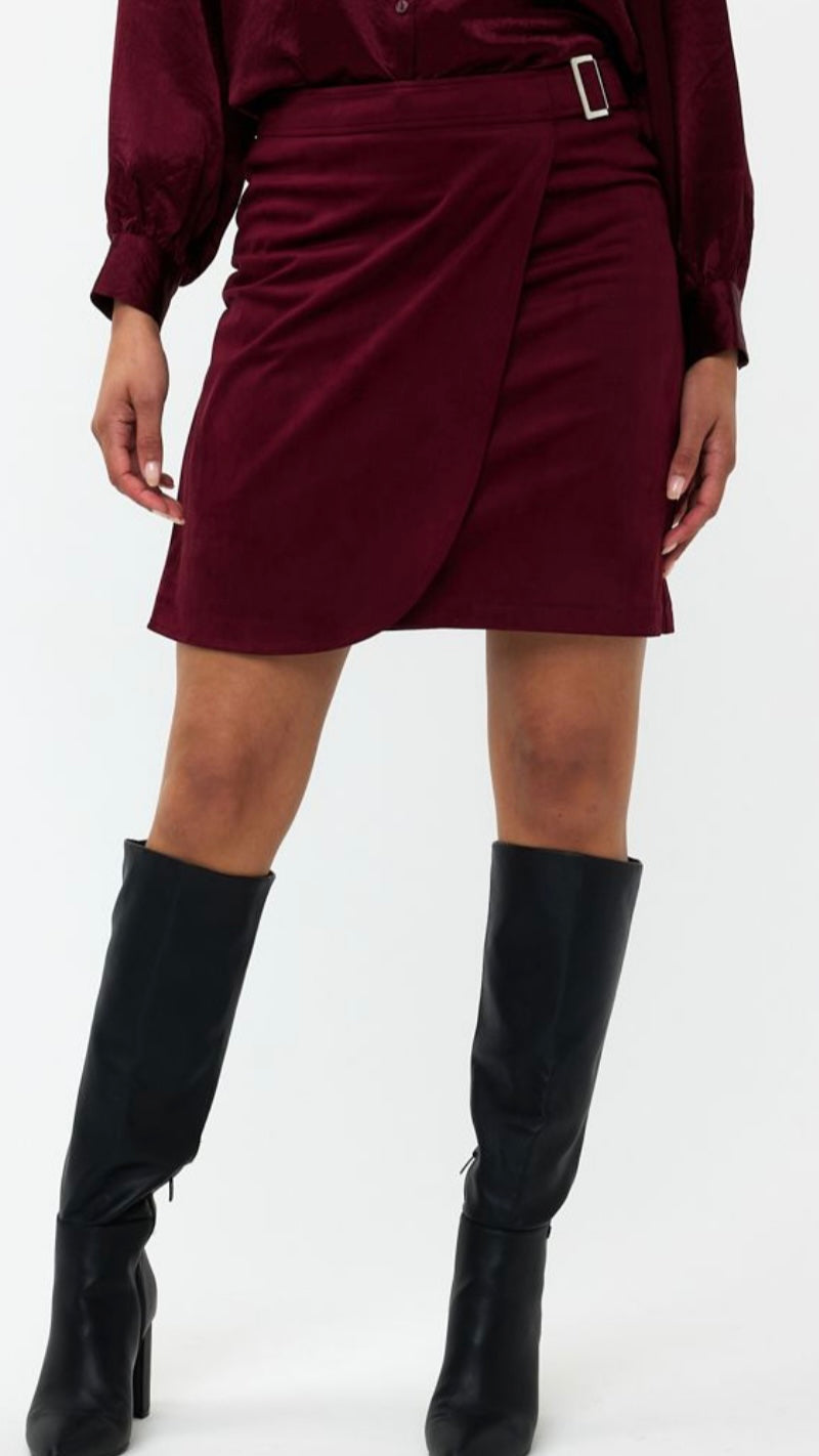 Esqualo Overlap Suedine Skirt