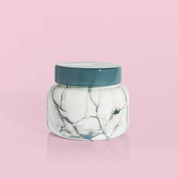 Capri Blue Volcano Blue Grey Marble Candle