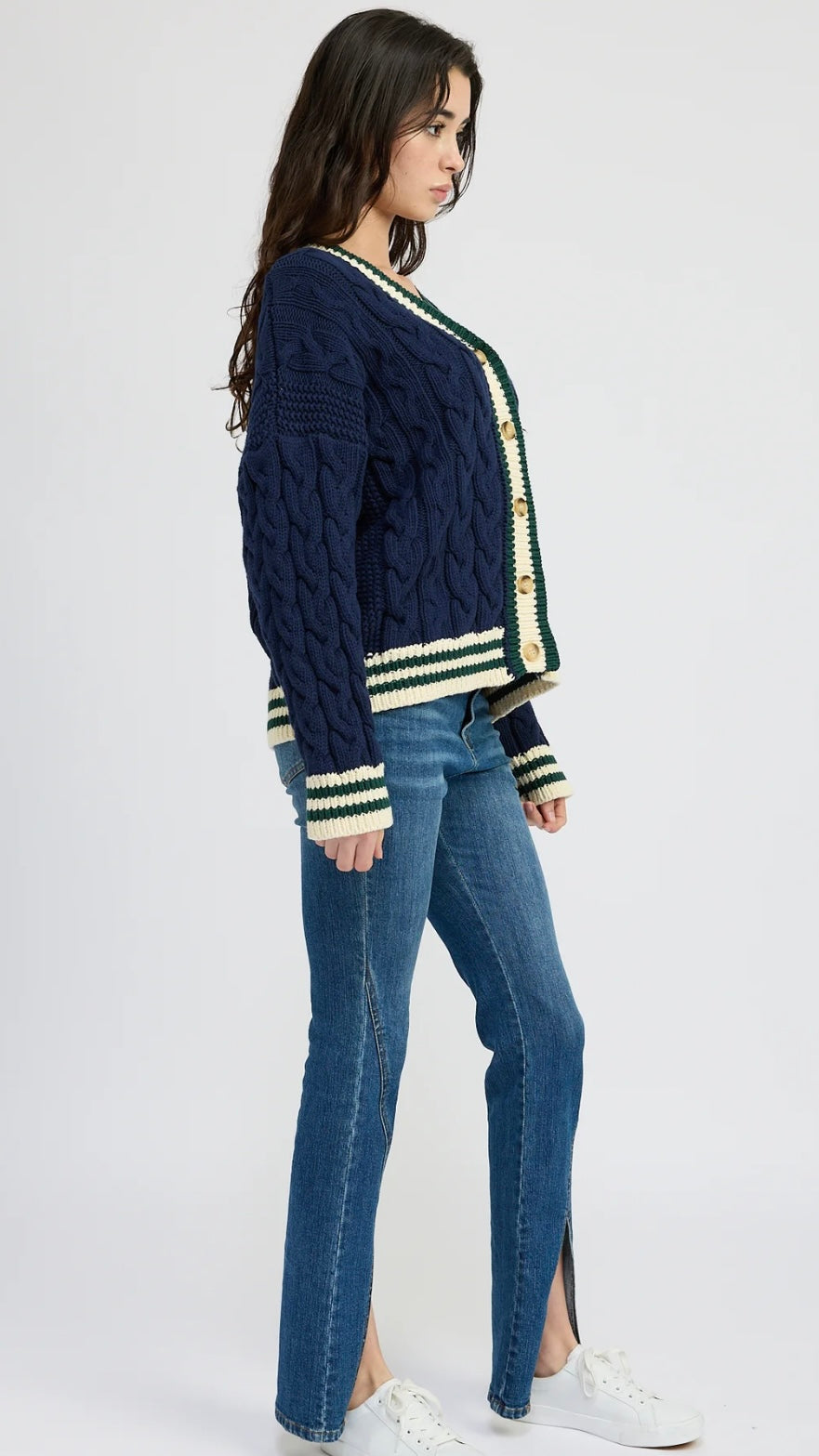 En Saison Spencer Cable Knit Cardigan