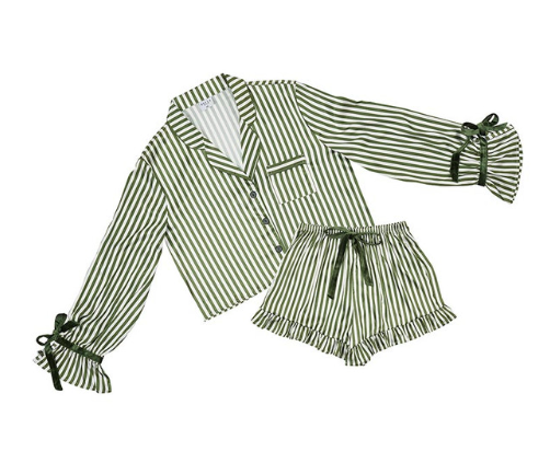 Green Stripe Short Set