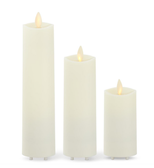 S/3 Ivory Outdoor Candles