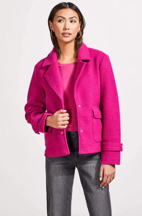 Tribal Magenta Wool Peacoat