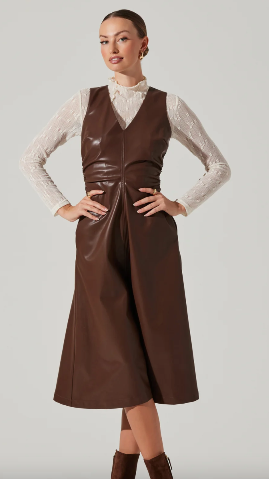 ASTR Omaira Faux Leather Dress