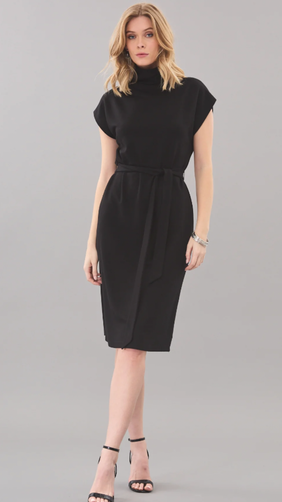 Lola & Sophie Belted Luxe Ponte Dress