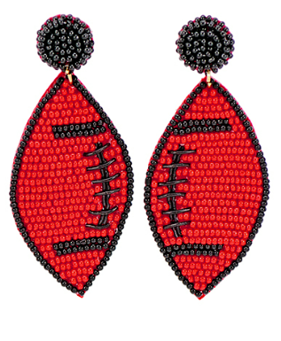 Beaded Footballs Earrings