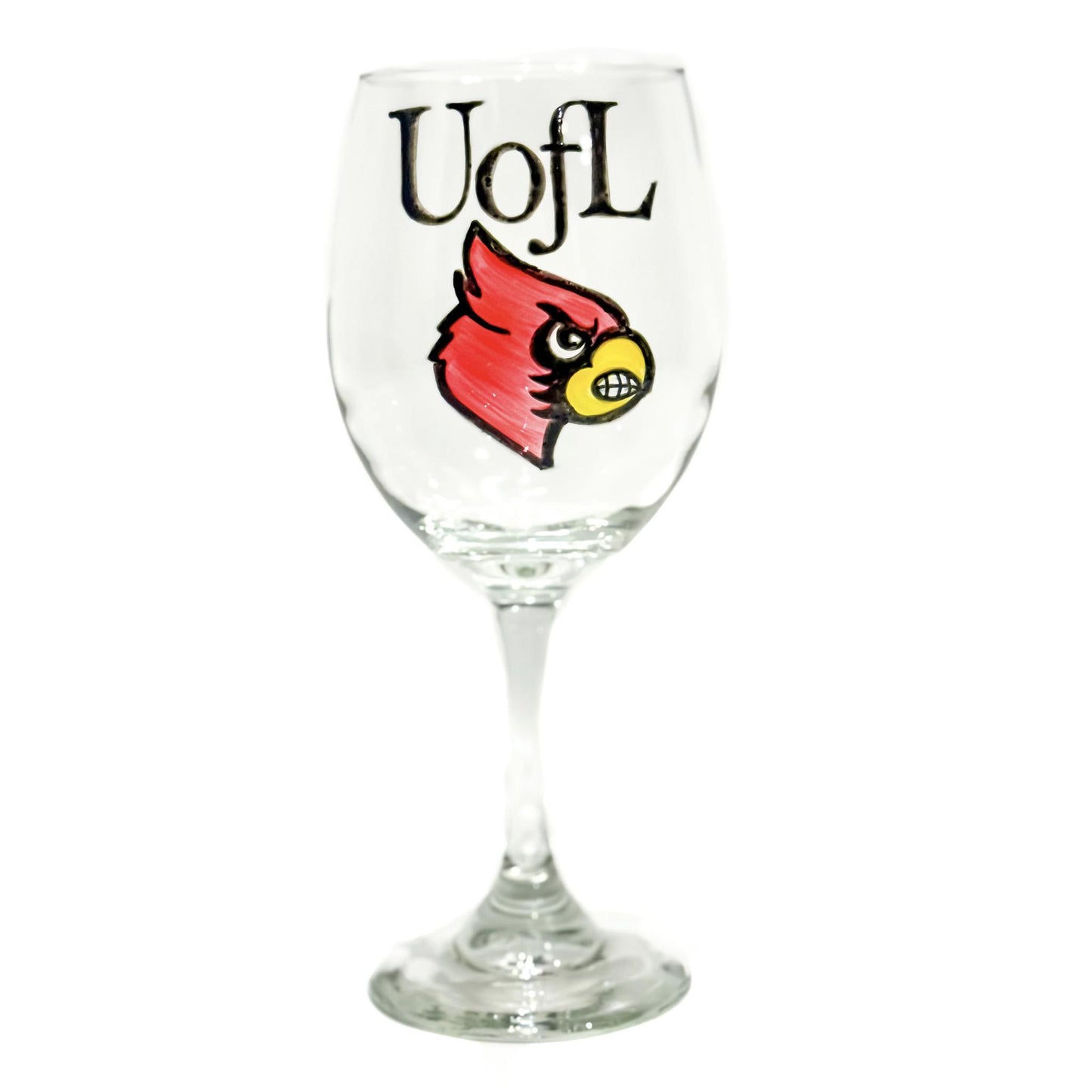 Designs by Gail Wine Glass - UofL