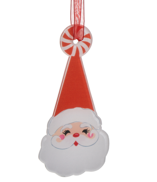 Peppermint Santa Ornament