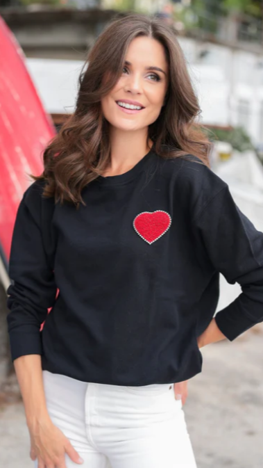 Shiraleah Black Heart Sweatshirt