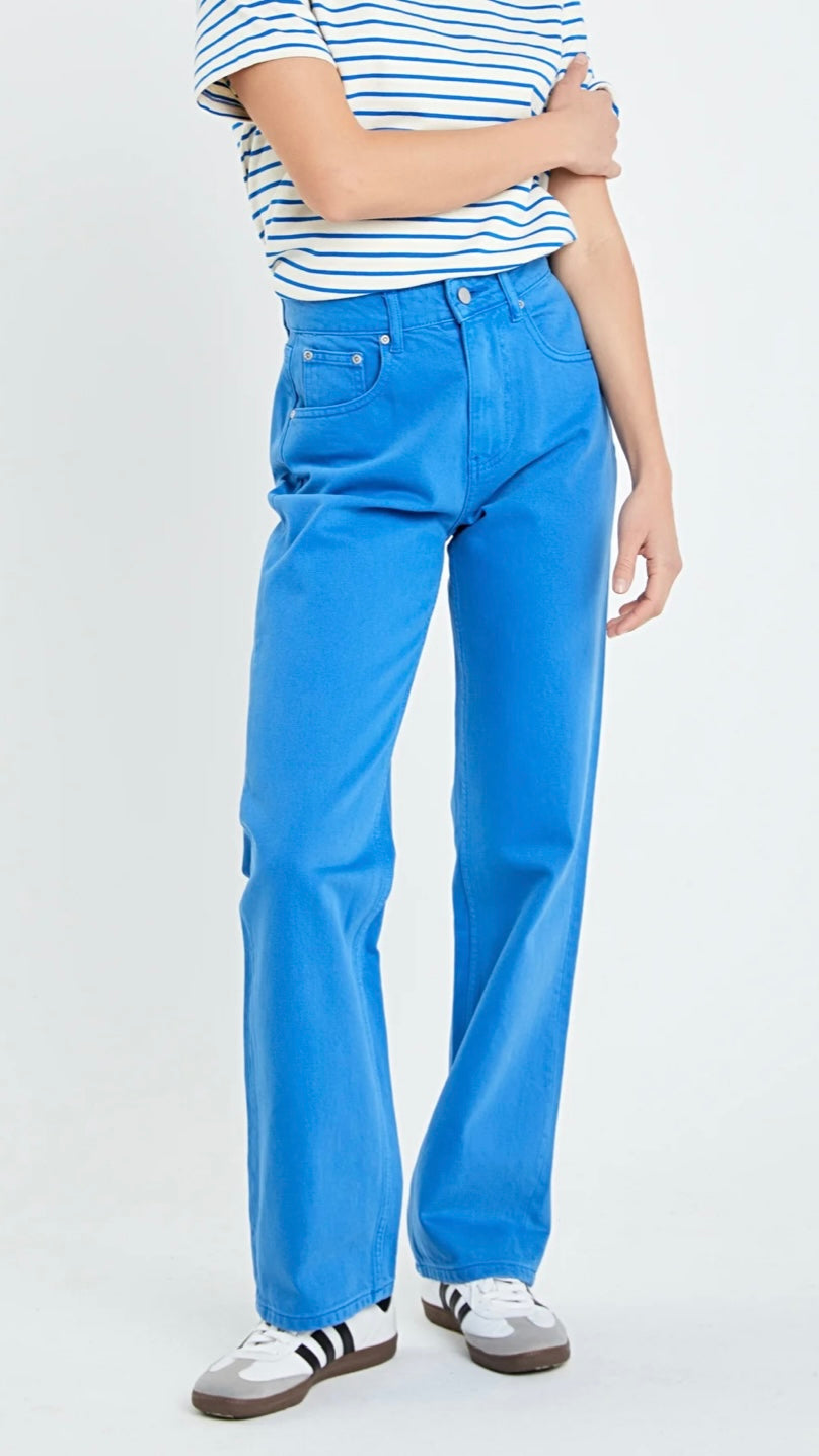 English Factory Blue Wide Leg Jean