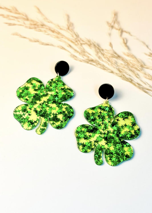 Shamrock Shimmer Clover Earrings