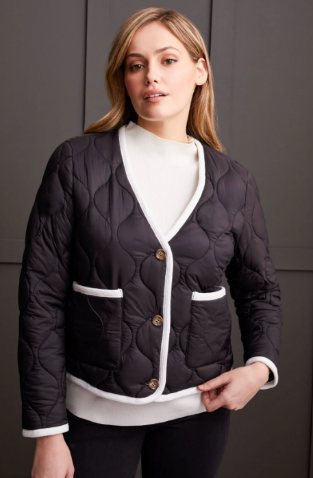 Tribal Charmin Black Quilted Jacket