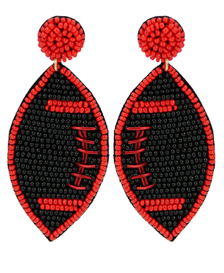 Beaded Footballs Earrings