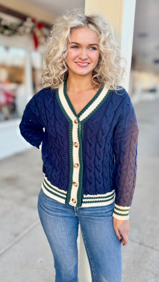 En Saison Spencer Cable Knit Cardigan