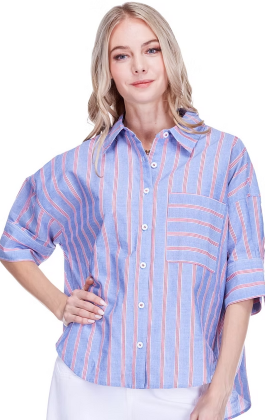 Blue Stripe Top