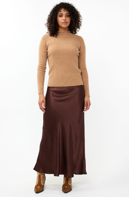 Esqualo Crushed Satin Skirt