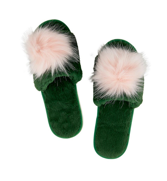 Green/Blush Slippers