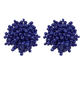 Seed Beads Pom Earrings