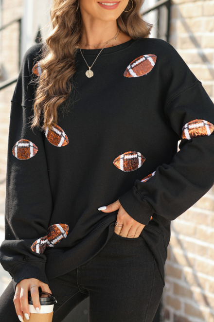 Sequin Football Sweatshirt